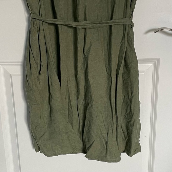Abercrombie & Fitch Green Linen Blend Button Down Shirt Dress - 35043 - Picture 13 of 16